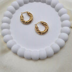 Twisted Gold Hoop Earrings