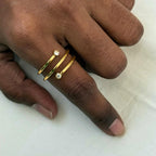 Double Coil Crystal Ring
