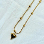 Vintage-Inspired Heart Beaded Necklace