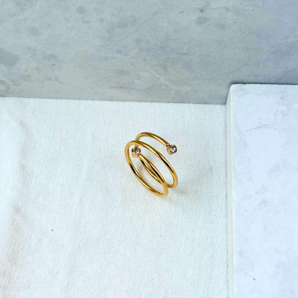 Double Coil Crystal Ring