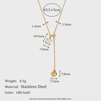 Gold Heart Lariat Necklace