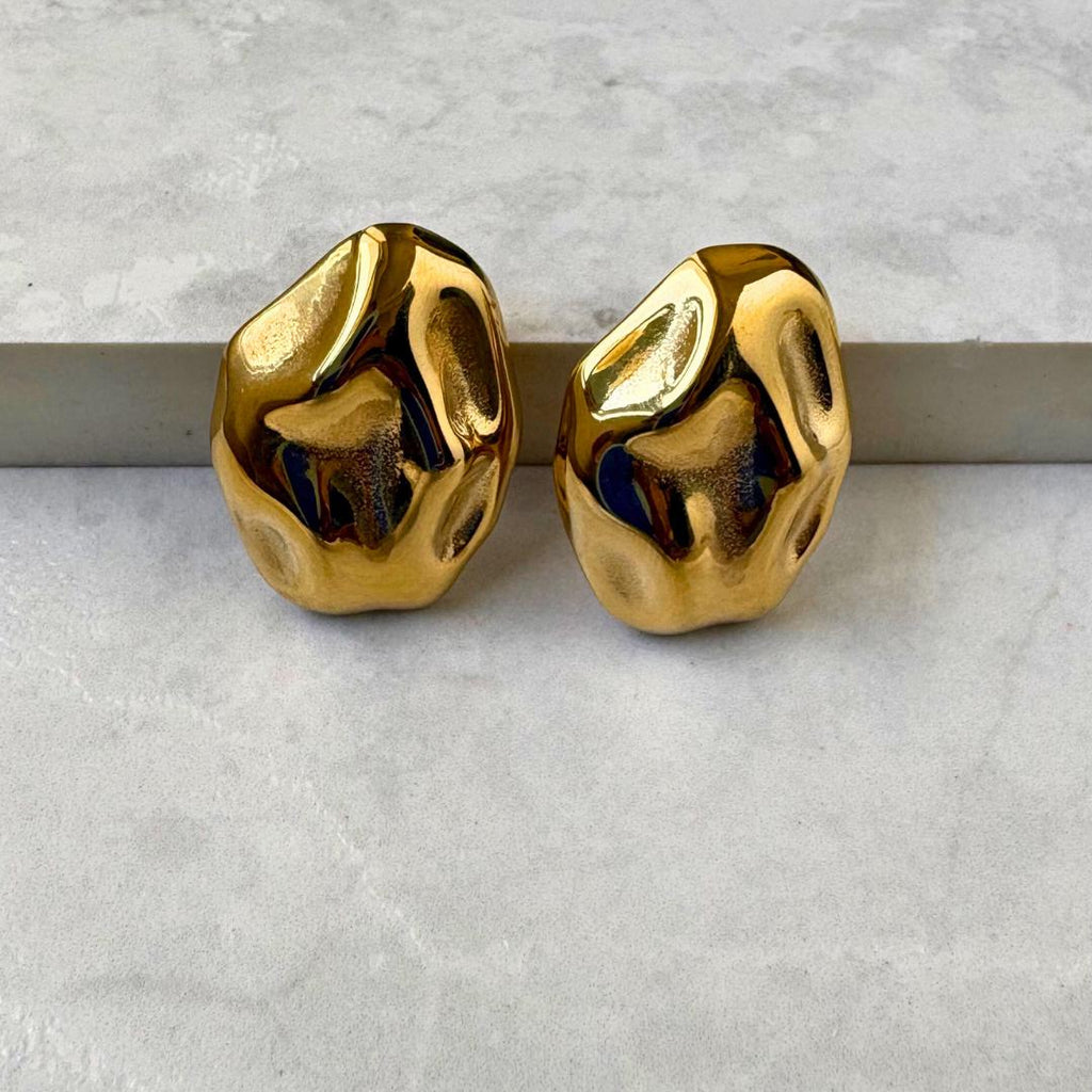 Gold Statement Stud Earrings