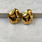 Gold Statement Stud Earrings