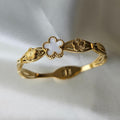 Clover Gold Bangle Bracelet – 18K Gold PVD Clover Cuff | Minimal Geometric Jewelry by FeelAmara