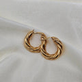 Twisted Gold Hoop Earrings