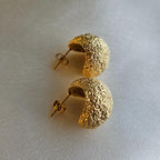 Chunky Lava Textured Gold Stud Earrings