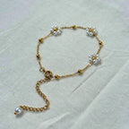 Pearl Flower Bracelet & Necklace Set
