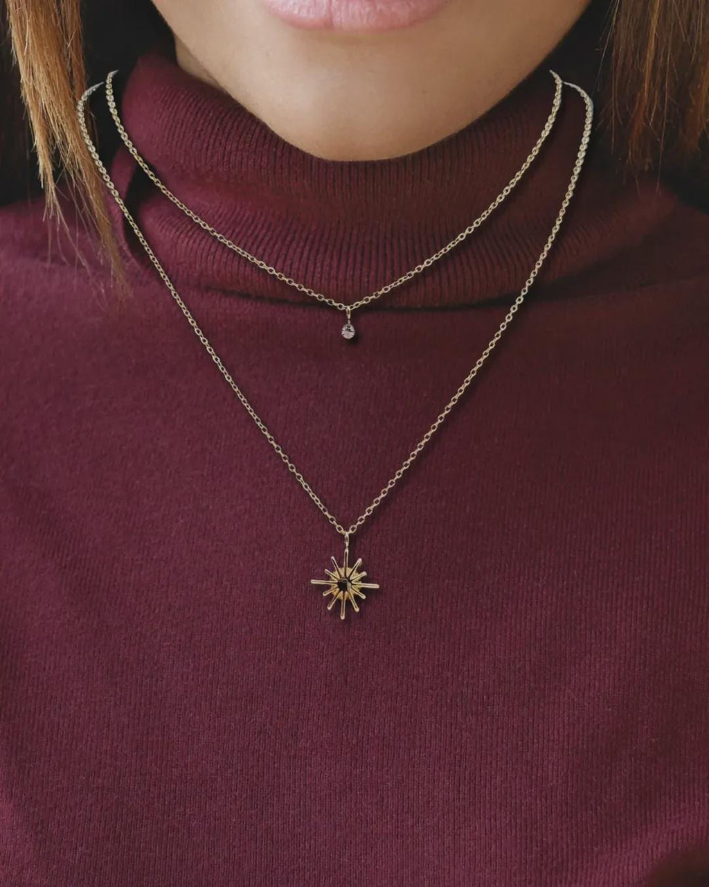 Double Layered Sunburst Necklace