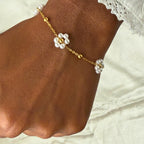 Pearl Flower Bracelet & Necklace Set