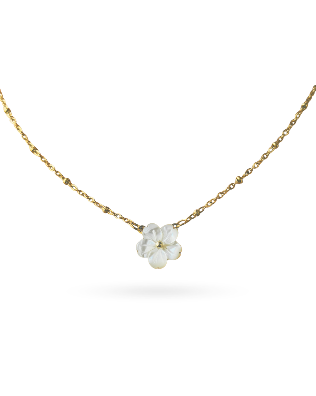 Mother Of Pearl Flower Necklace