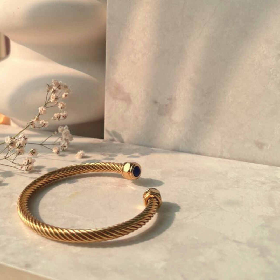 Blue Stone Cuff Bracelet