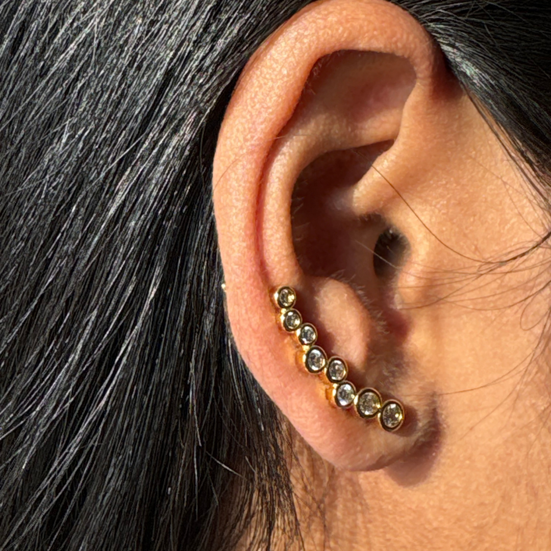 Geometric Zircon Stud Earrings