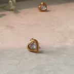 Heart Zircon Stud Earrings