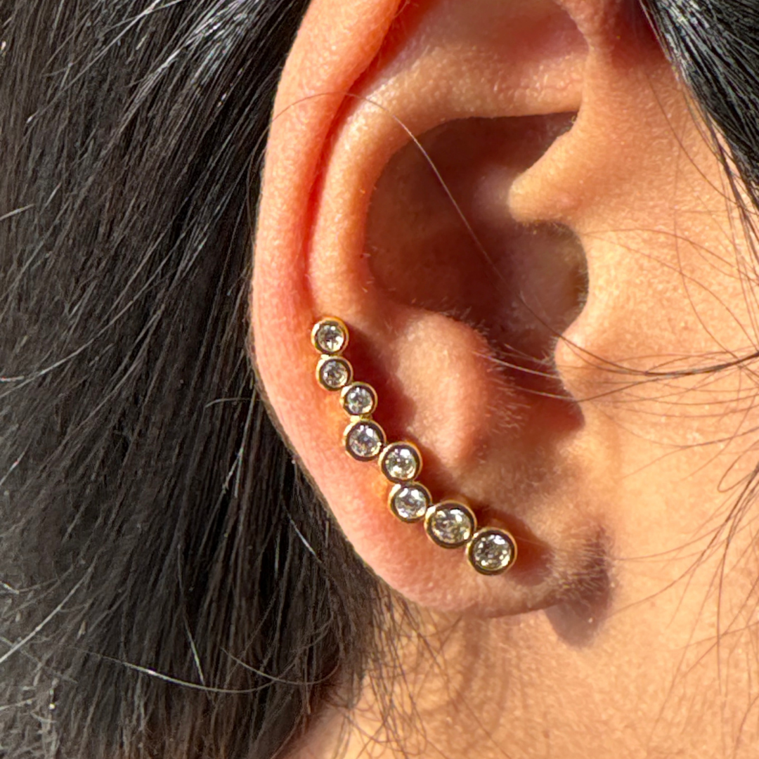 Geometric Zircon Stud Earrings