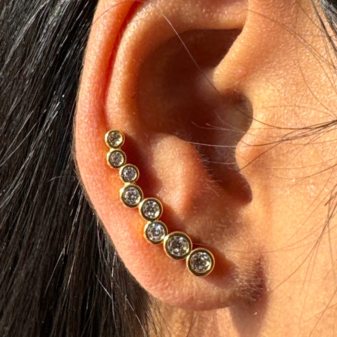 Geometric Zircon Stud Earrings