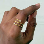 Double Coil Crystal Ring