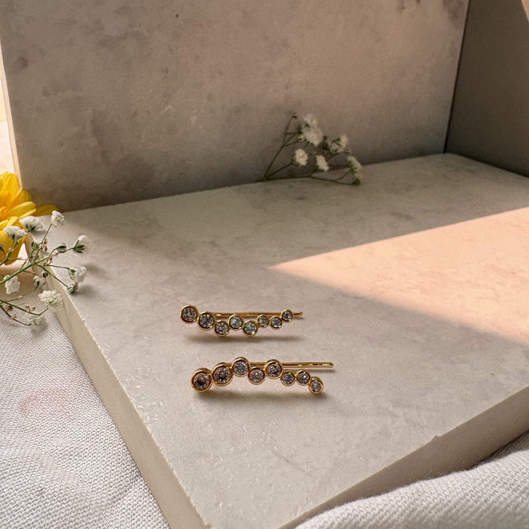Geometric Zircon Stud Earrings