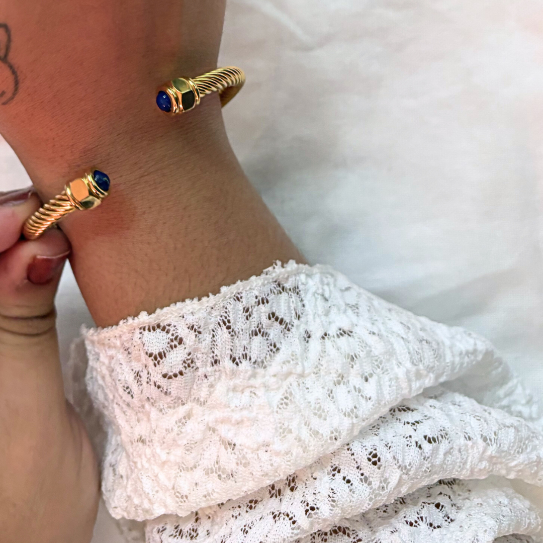 Blue Stone Cuff Bracelet