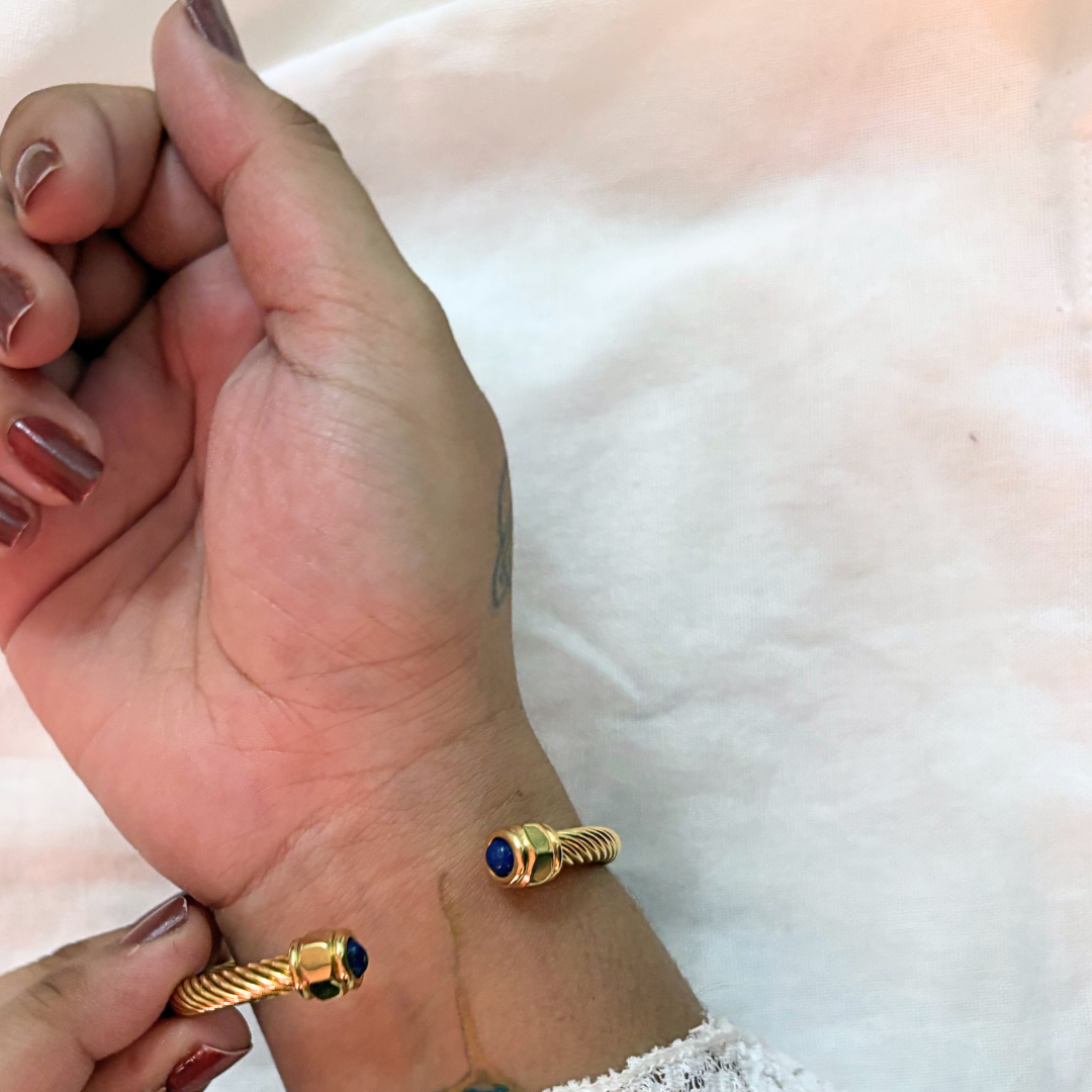 Blue Stone Cuff Bracelet