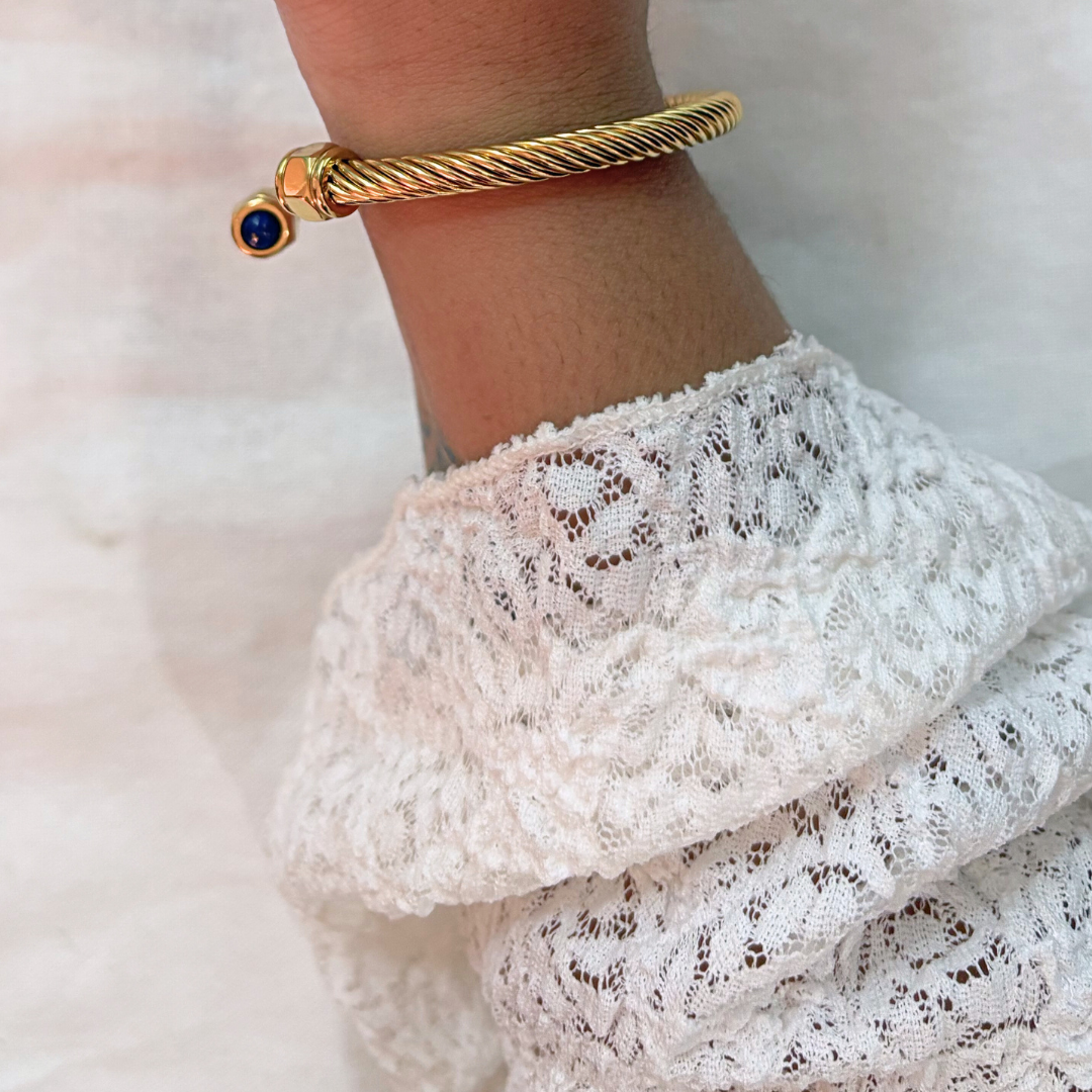 Blue Stone Cuff Bracelet