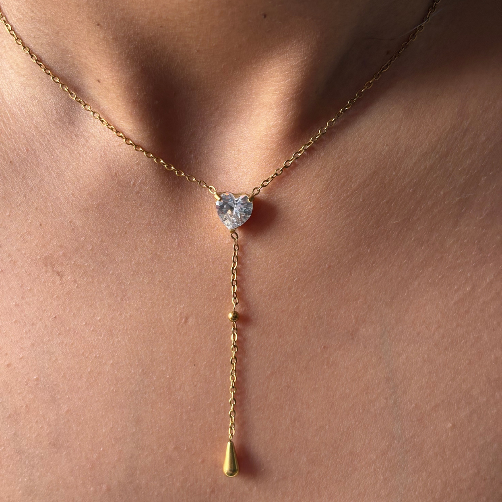 Zircon Heart Chain Necklace