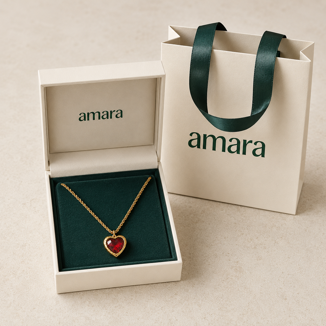 Red Heart Pendant Necklace
