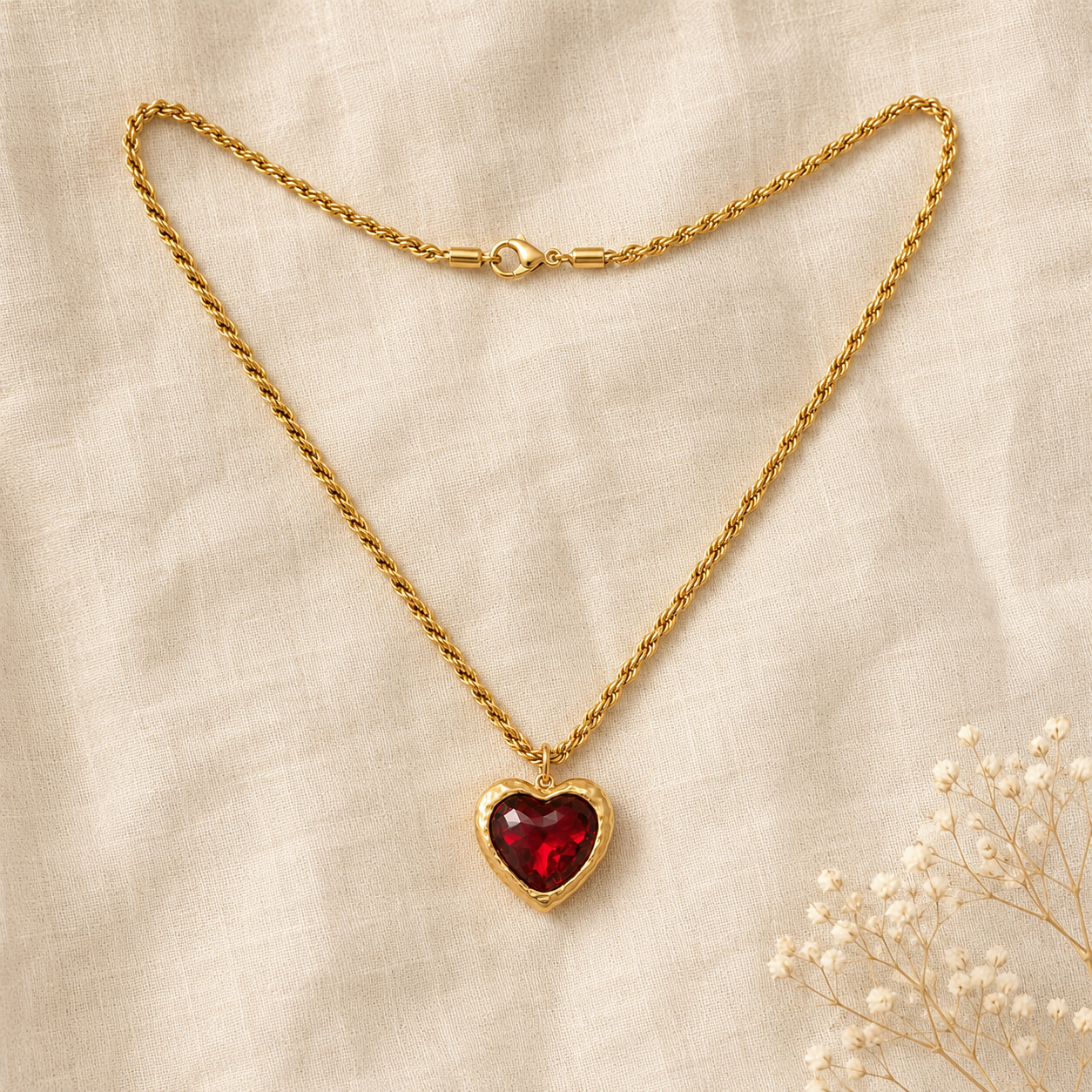 Red Heart Pendant Necklace
