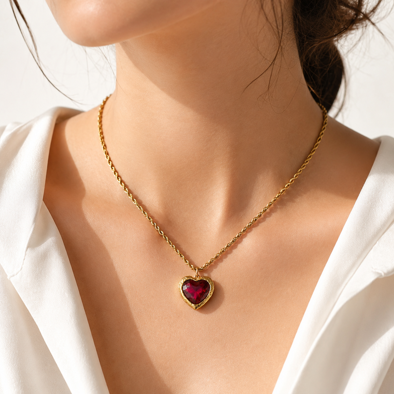 Red Heart Pendant Necklace