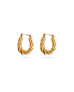 Twisted Gold Hoop Earrings