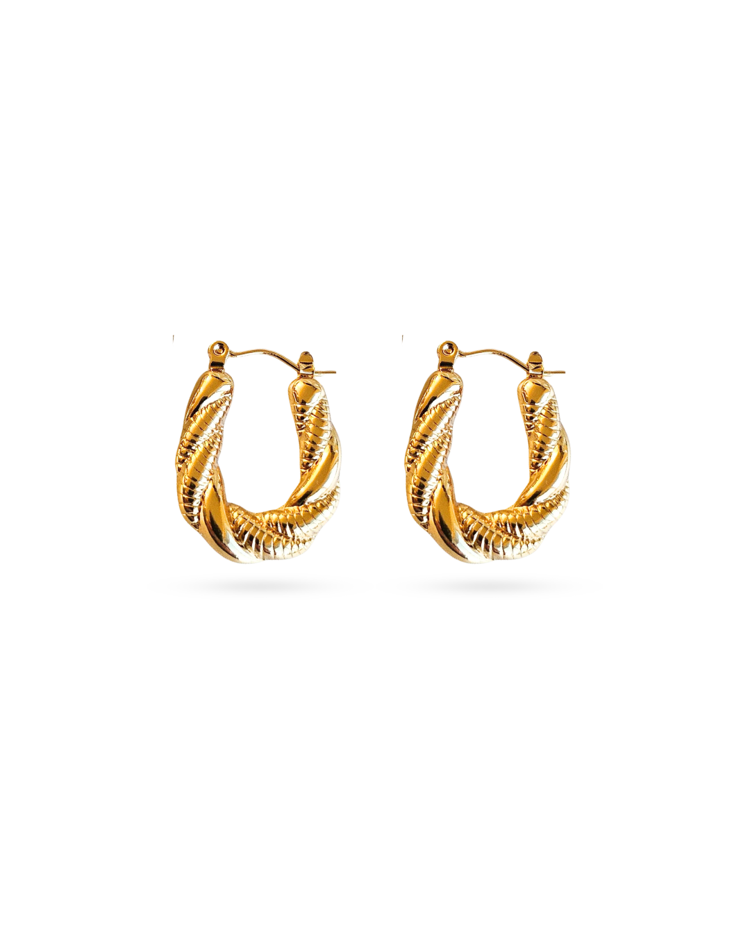 Twisted Gold Hoop Earrings