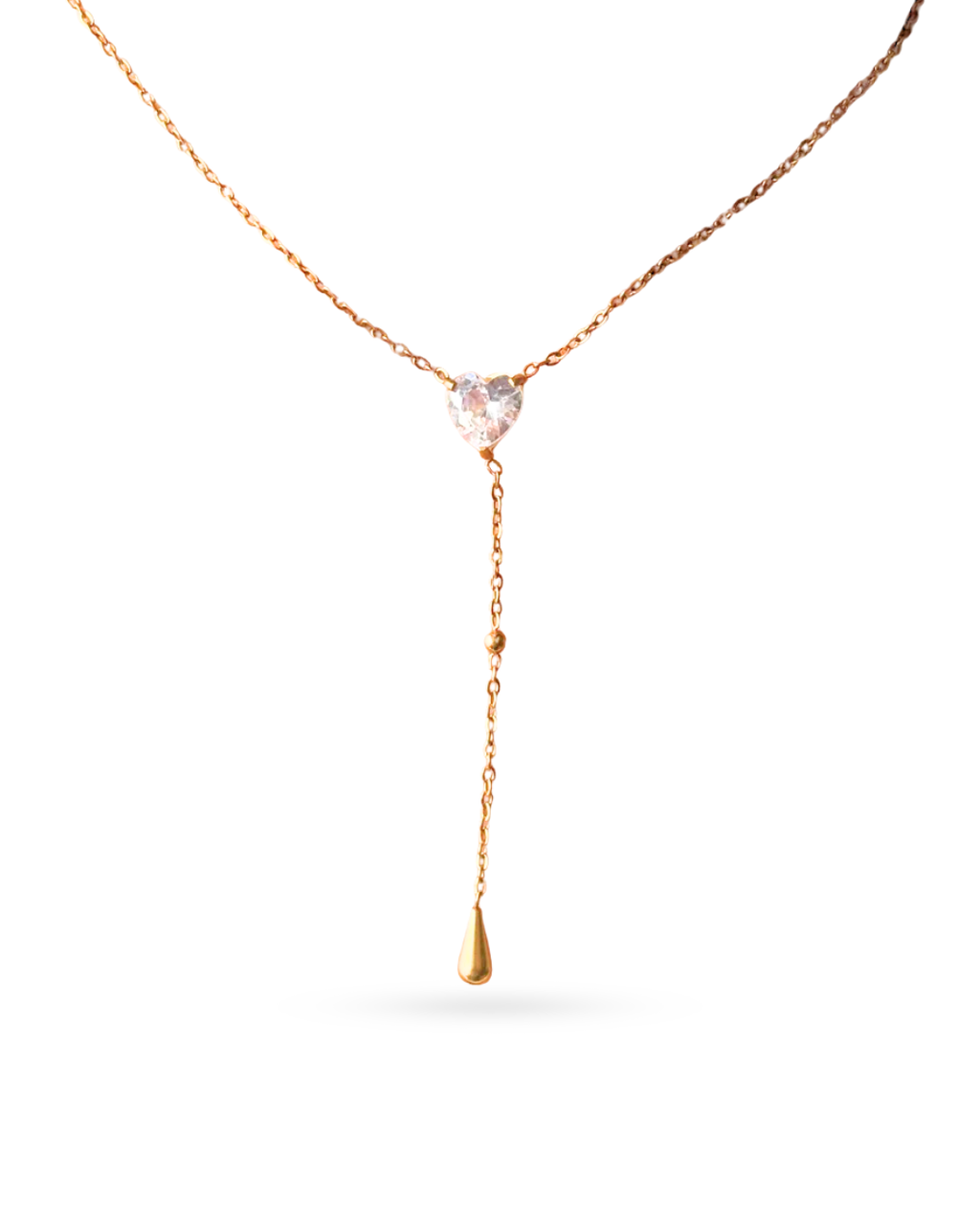Zircon Heart Chain Necklace