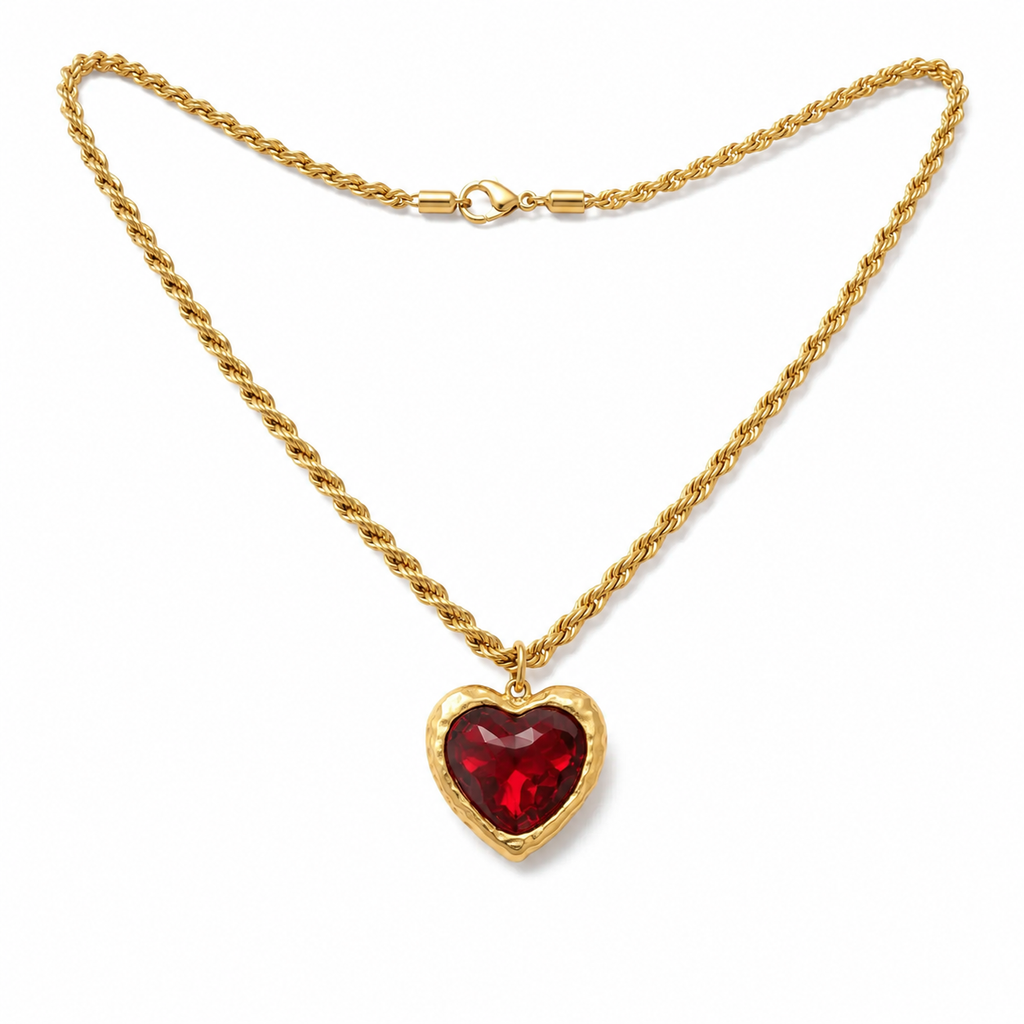 Red Heart Pendant Necklace