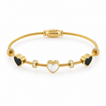 Heart Charm Cable Bangle