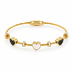 Heart Charm Cable Bangle