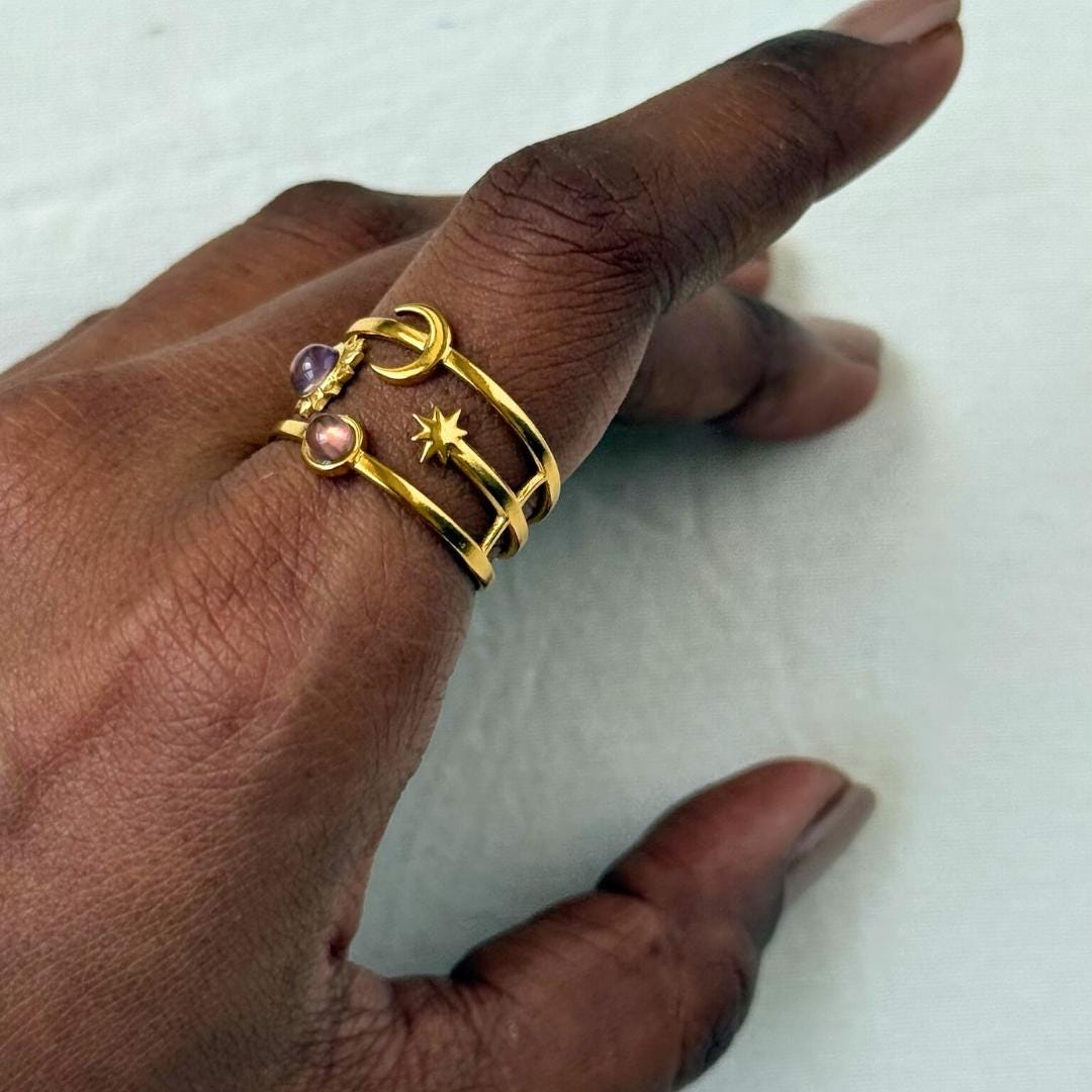 Sun Moon & Star Celestial Ring