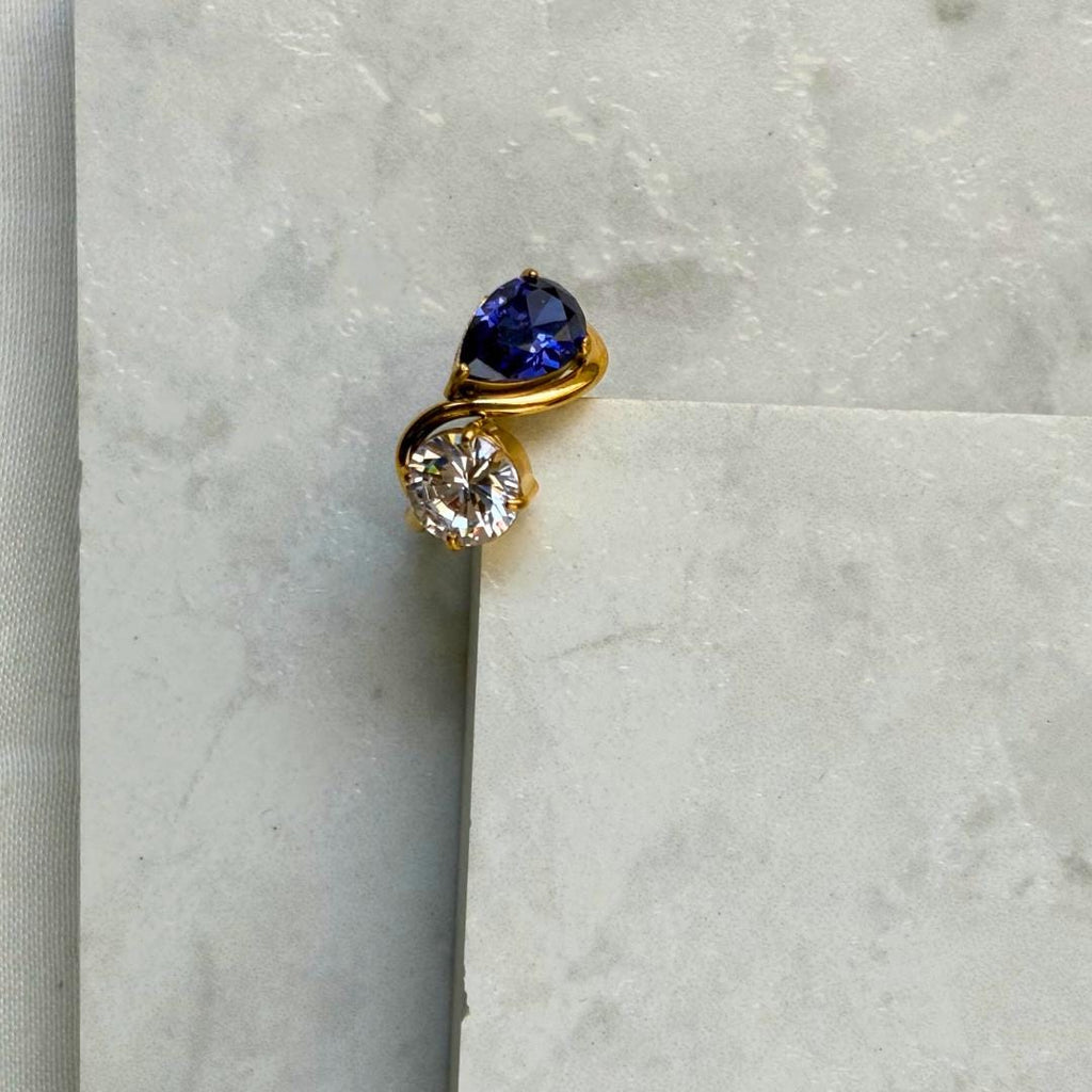 Water Drop Oval Zircon Ring