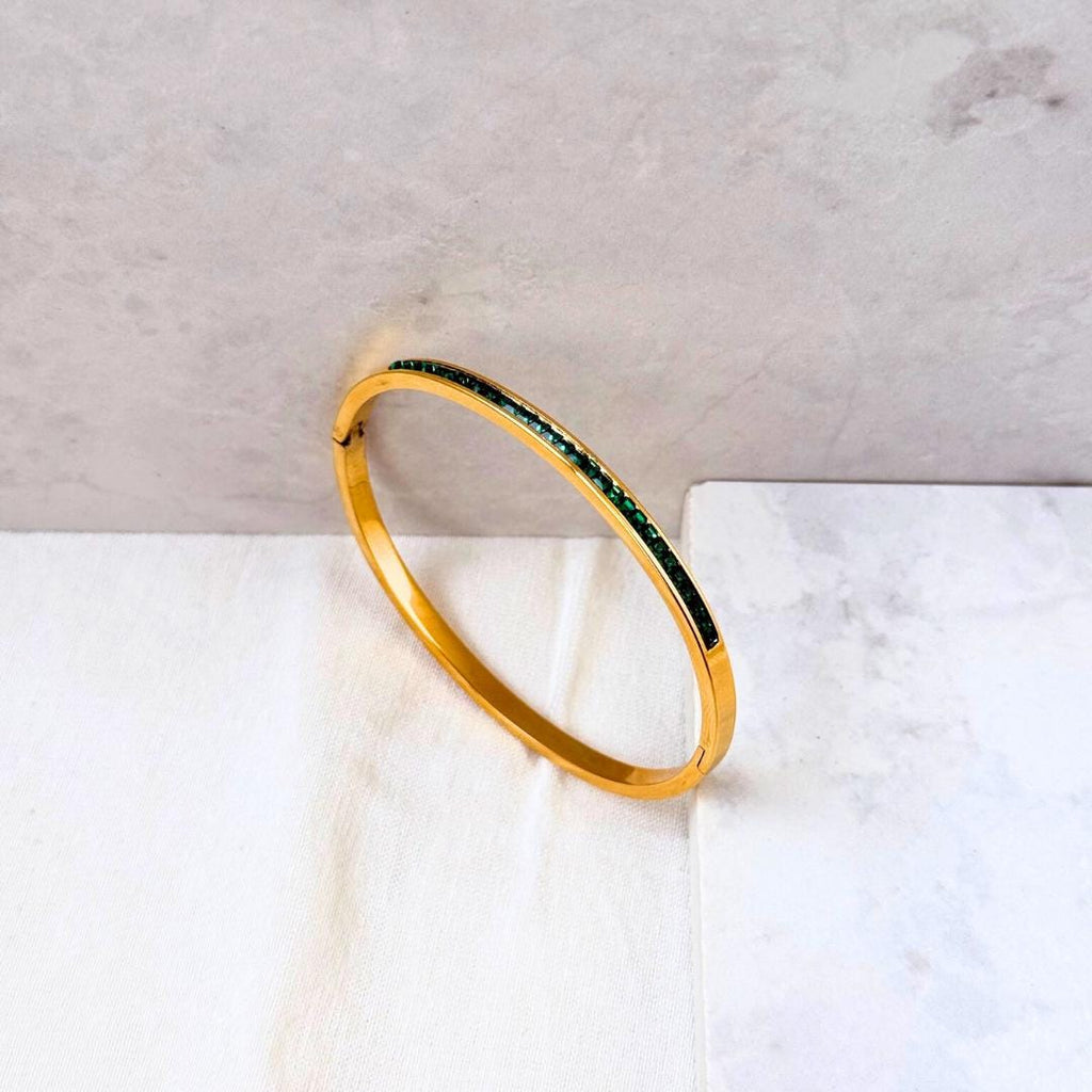 Emerald Stone Bangle Bracelet