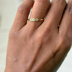 Tristone Gold Plated Ring