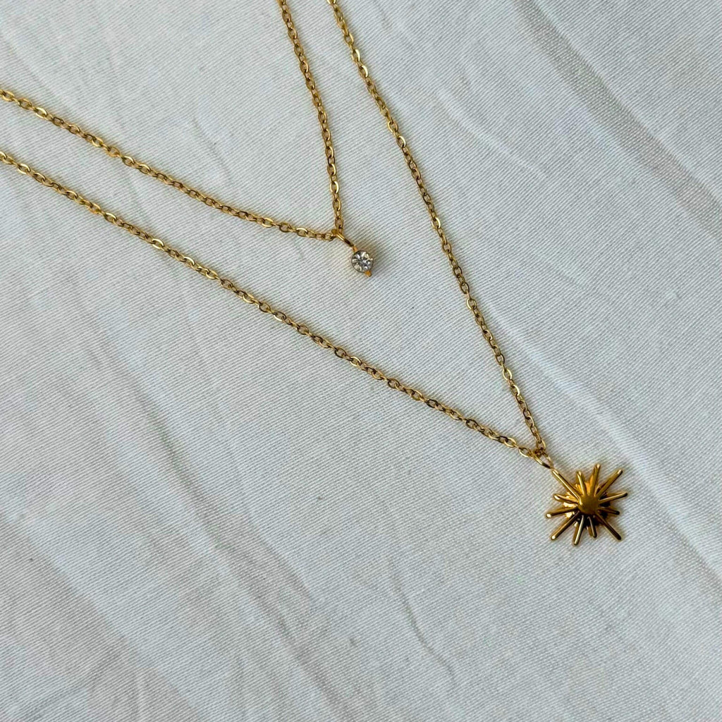 Double Layered Sunburst Necklace