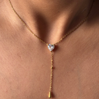 Zircon Heart Chain Necklace