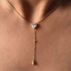 Zircon Heart Chain Necklace