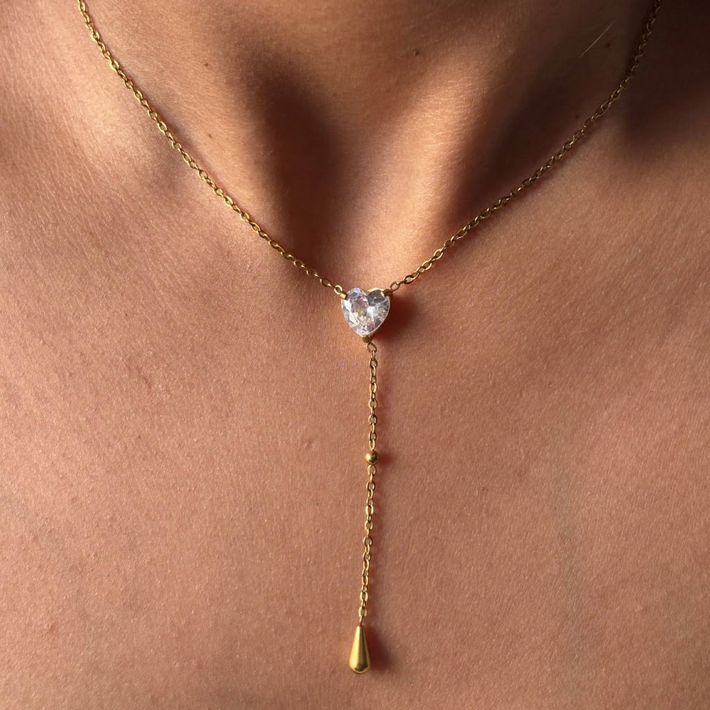 Zircon Heart Chain Necklace