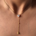Zircon Heart Chain Necklace