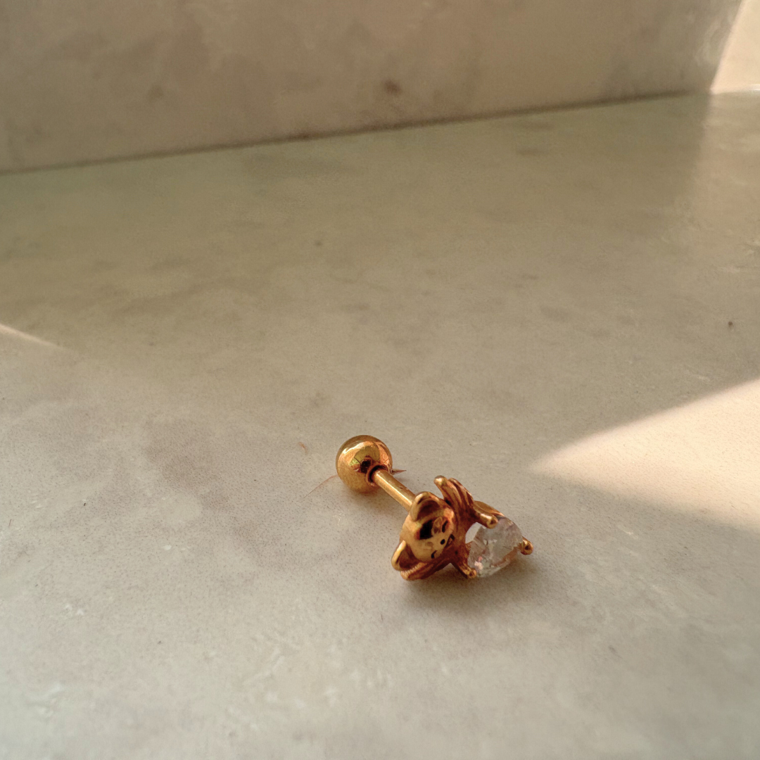 Mini Heart Zircon Single Stud Earring