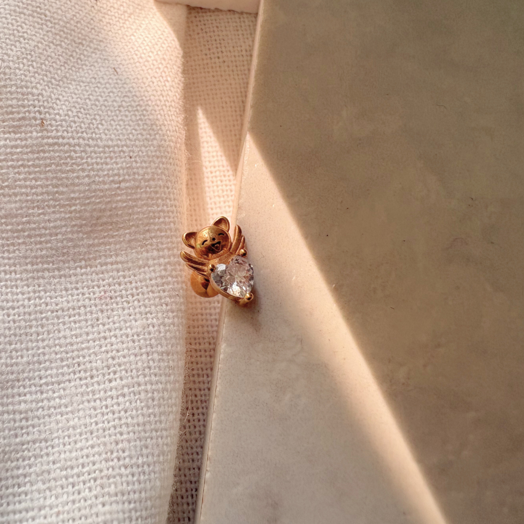 Mini Heart Zircon Single Stud Earring
