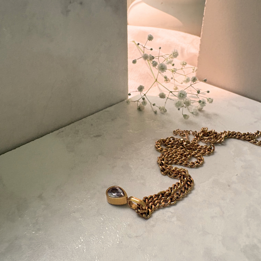 Water Drop Zircon Pendant Necklace