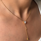 Zircon Heart Chain Necklace