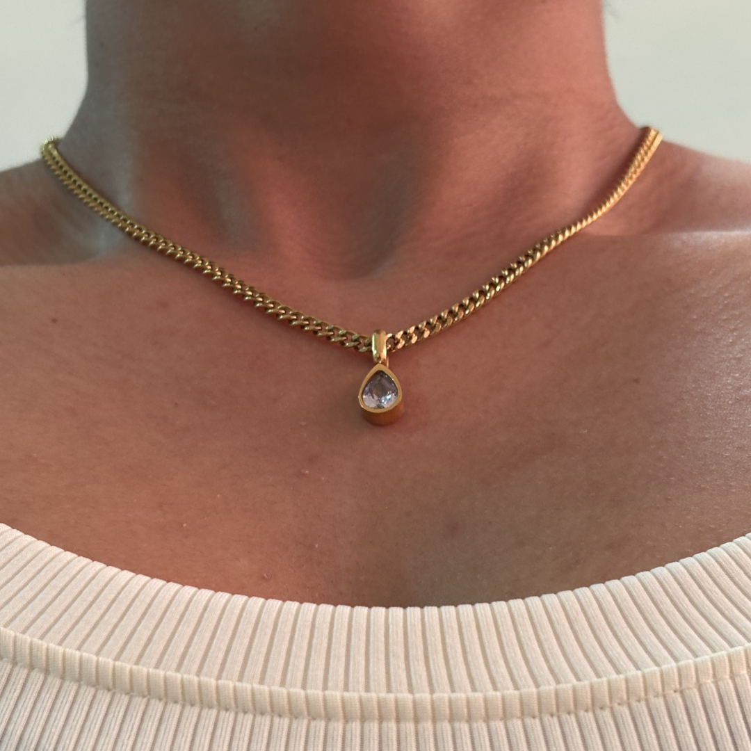 Water Drop Zircon Pendant Necklace