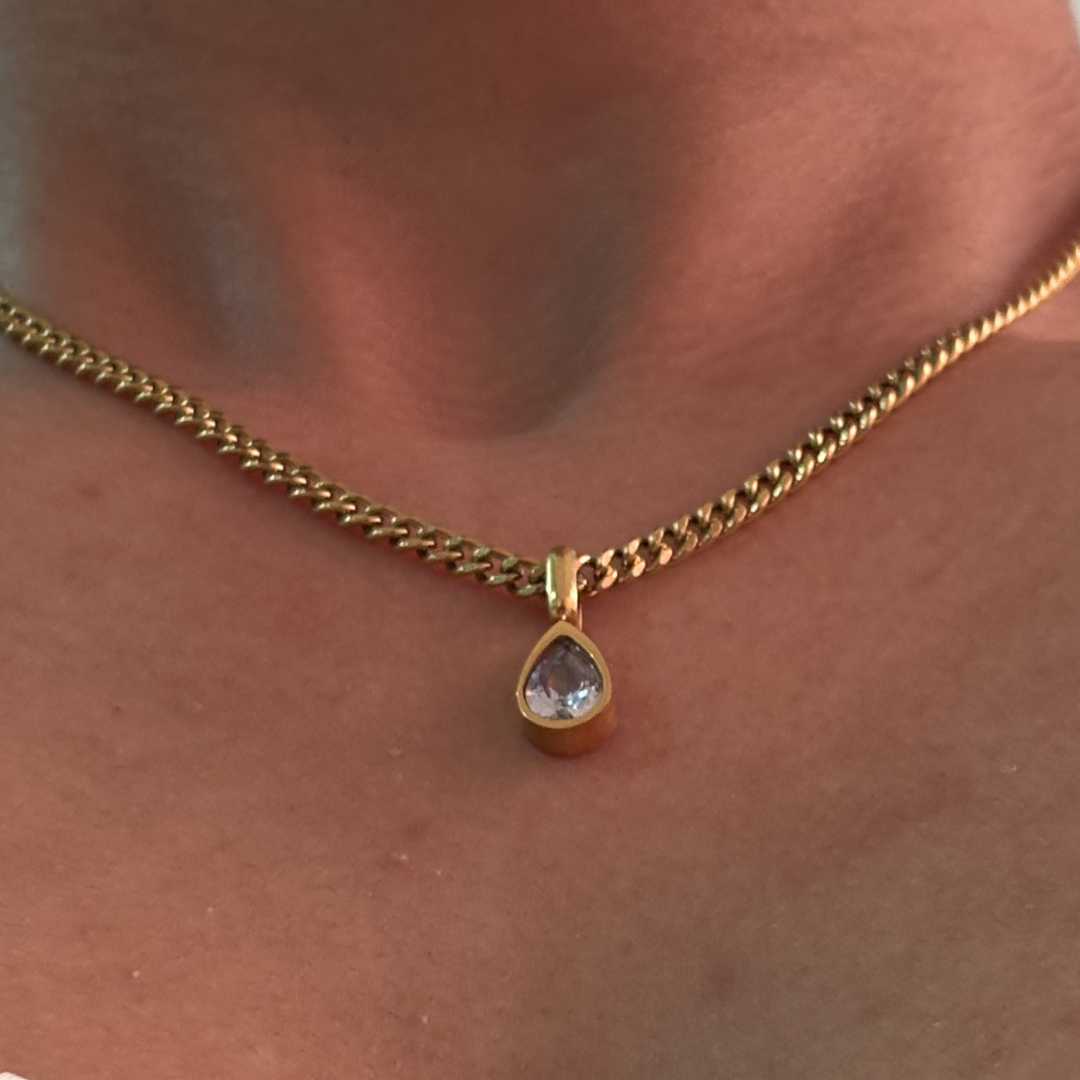 Water Drop Zircon Pendant Necklace