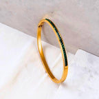 Emerald Stone Bangle Bracelet